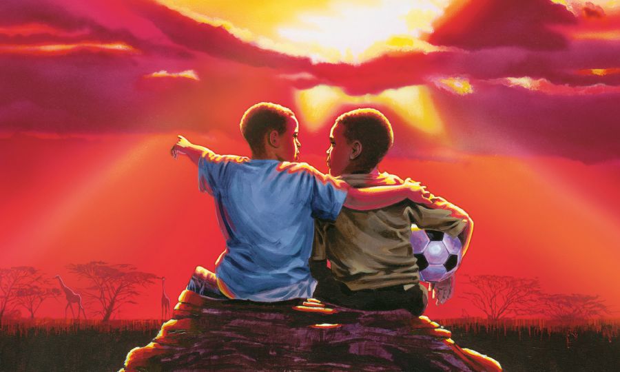 Tufala boy lukluk long wanfala sunset