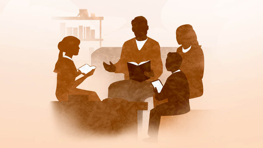 Wanfala brata duim famili worship.