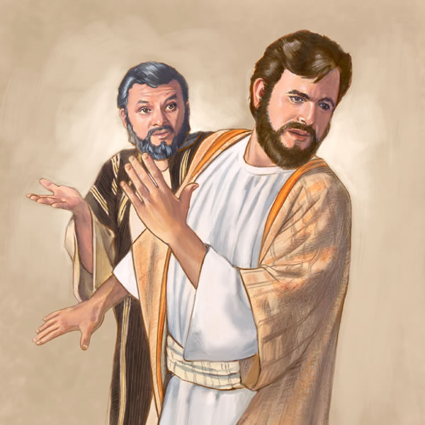 Jezus odwraca się od Piotra