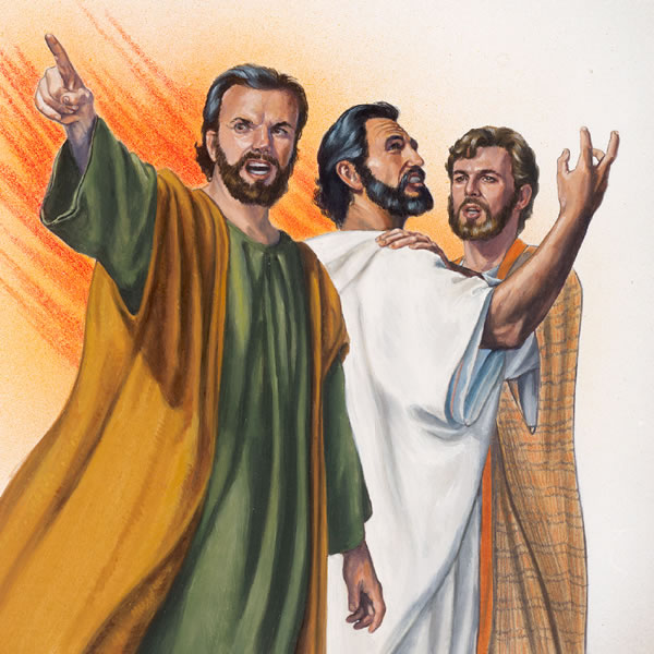 Jezus z uczniami, Jakubem i Janem