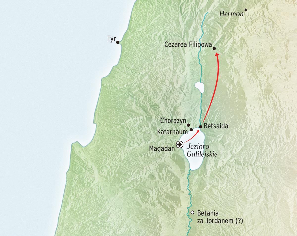 Znad Jeziora Galilejskiego w okolice Cezarei Filipowej