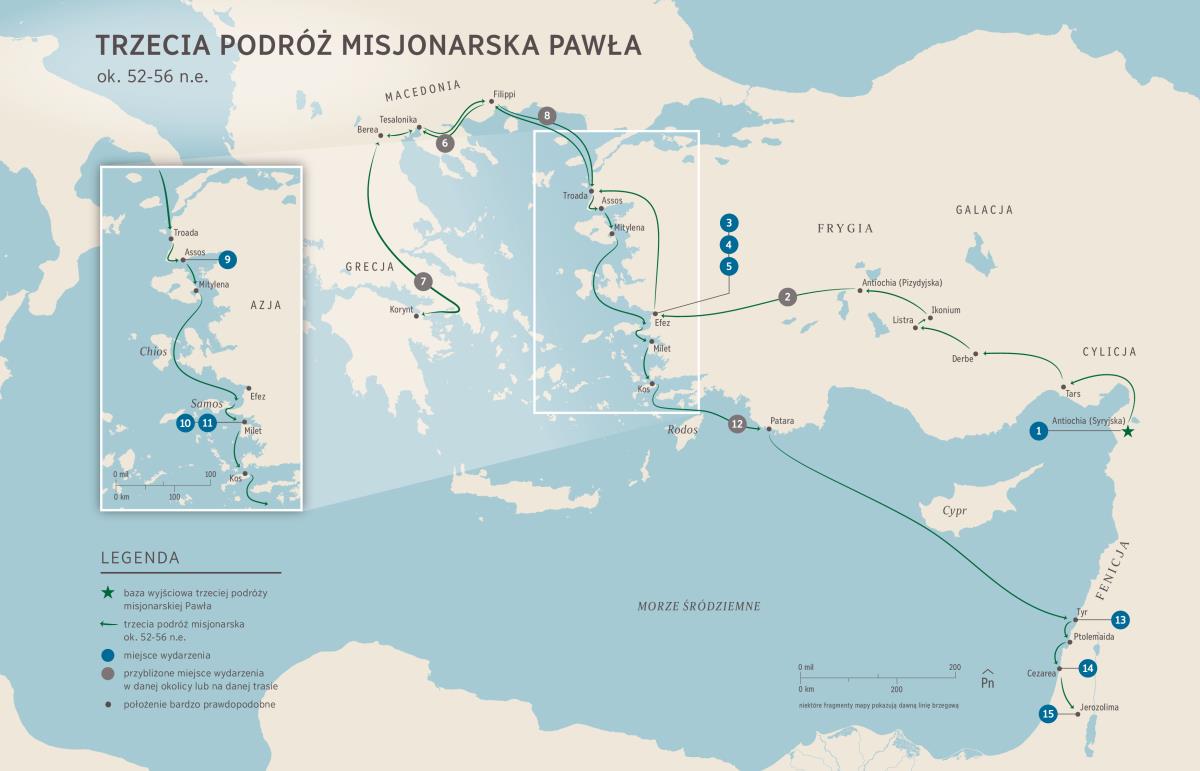 Dzieje Apostolskie — trzecia podróż misjonarska Pawła (Dz 18:23 do 21:17), ok. 52-56 n.e.