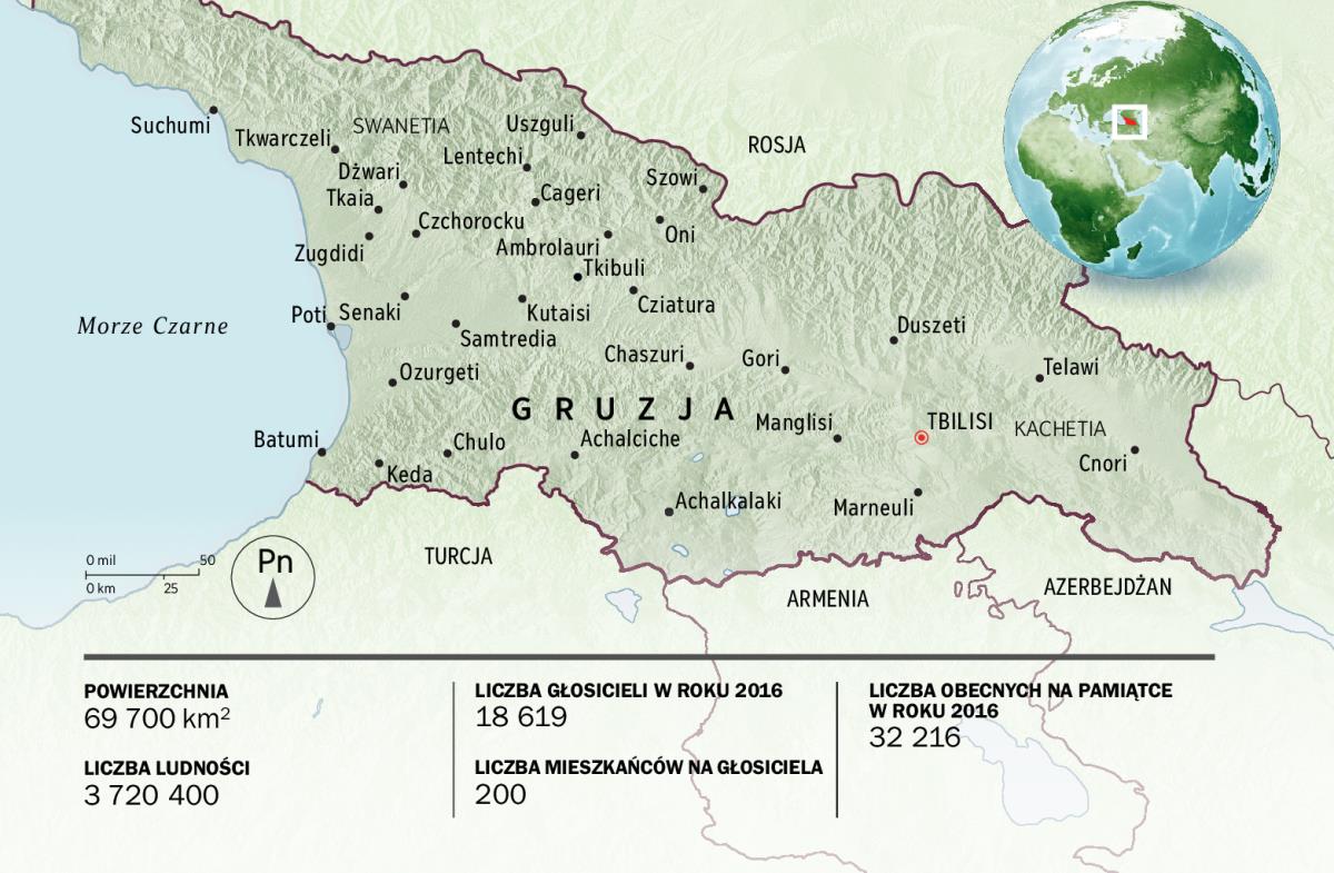 Mapa Gruzji