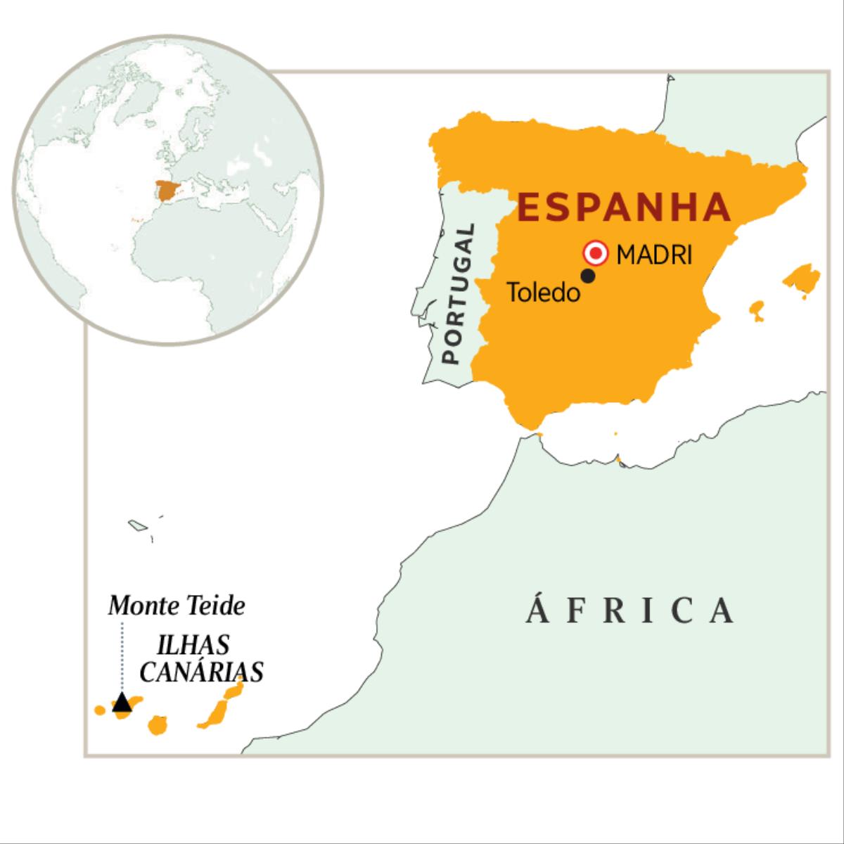 Espanha em destaque no mapa