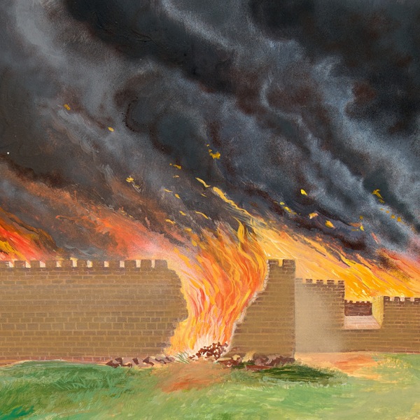 As muralhas de Jerusalém em chamas