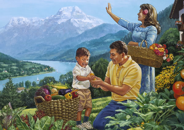 Uma família feliz no Paraíso