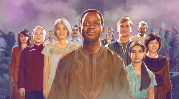 Cristãos na grande tribulação mostrando confiança de que serão salvos