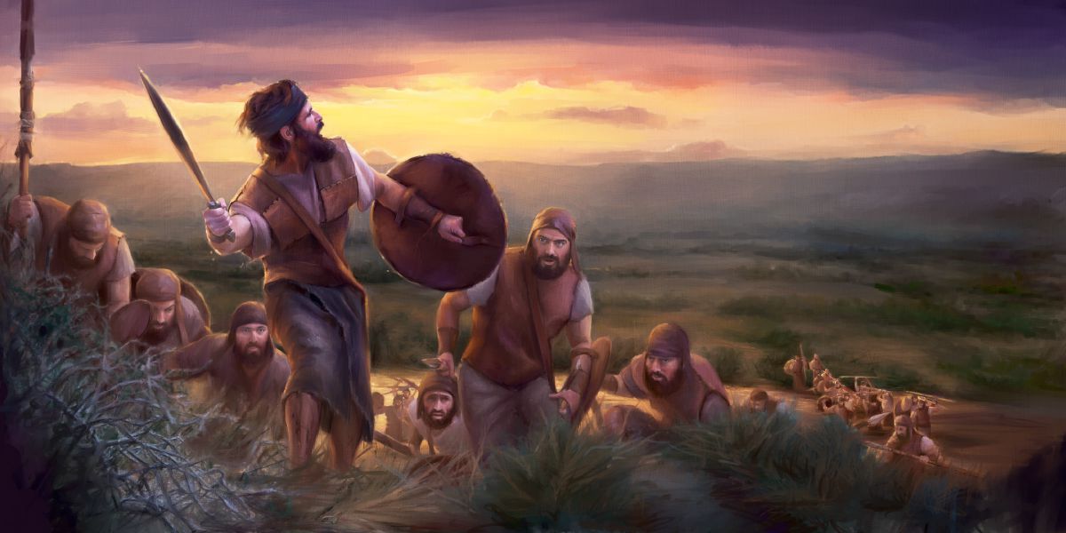 O juiz Gideão lidera os soldados israelitas