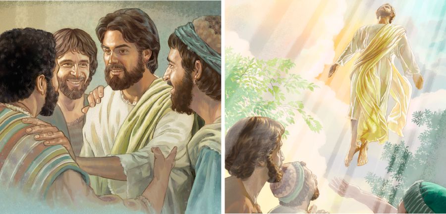 Jesús apostolesninman rikhurerqa, chantá cieloman riporqa