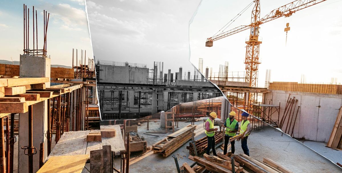 Llikʼisqa fotopi rikukun construccionpi trabajajkunata. Paykunaqa imaynatachus ruwanankumanta parlashanku.