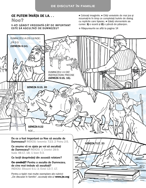 Activitate cu imagini: Noe
