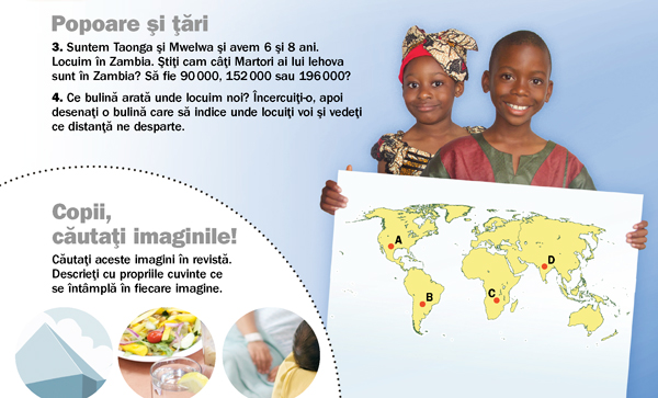 1. Copii din Zambia; 2. Copii, căutaţi imaginile!