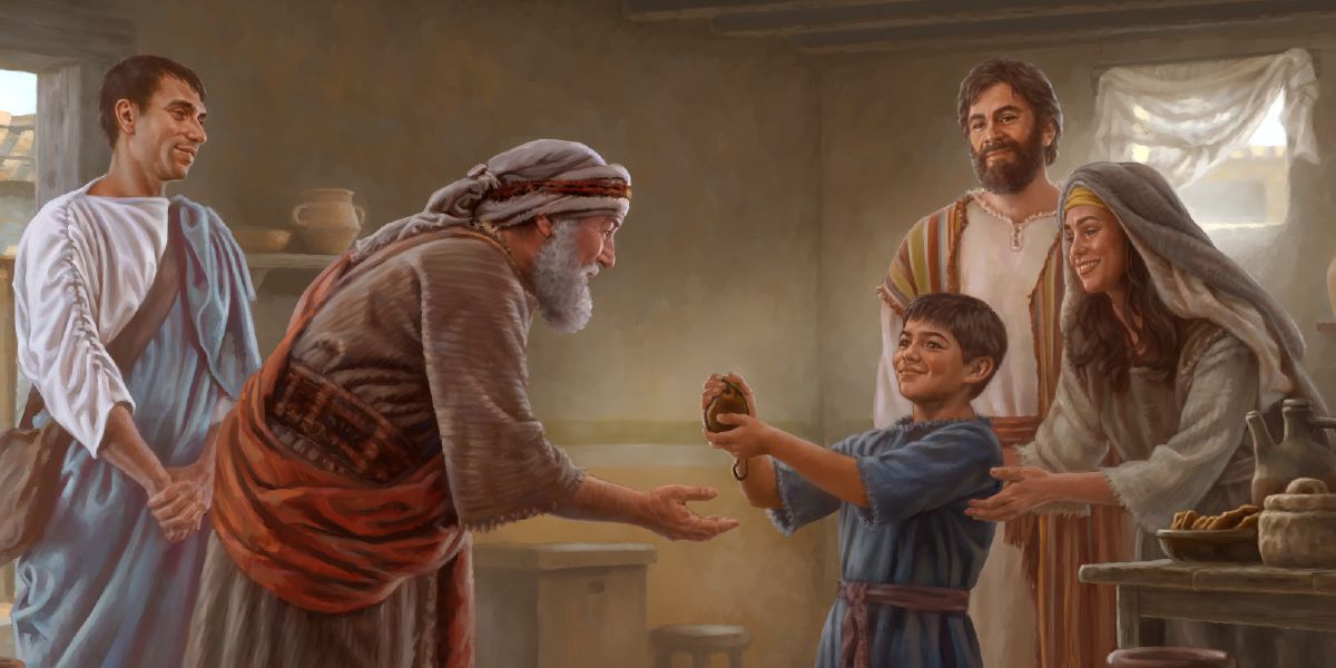 O familie din Corint face o donație pentru a-i ajuta pe frații din Iudeea