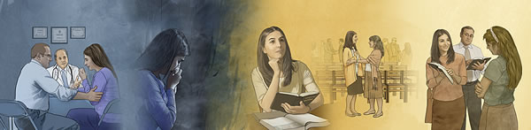 O creştină primeşte ajutor