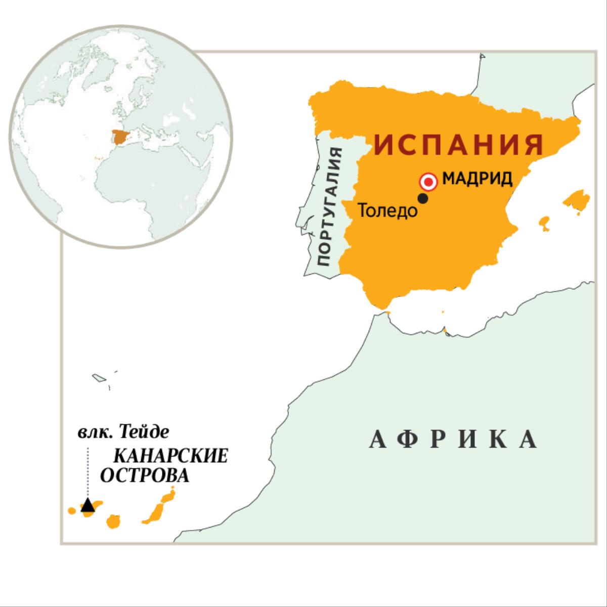 Испания отмечена на карте