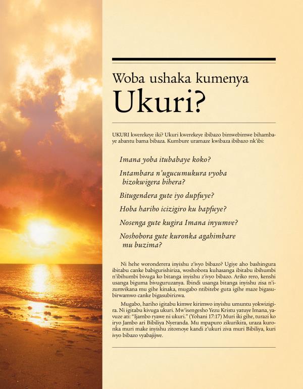 Igipfukisho c’agapapuro k’inkuru nziza Woba ushaka kumenya ukuri?