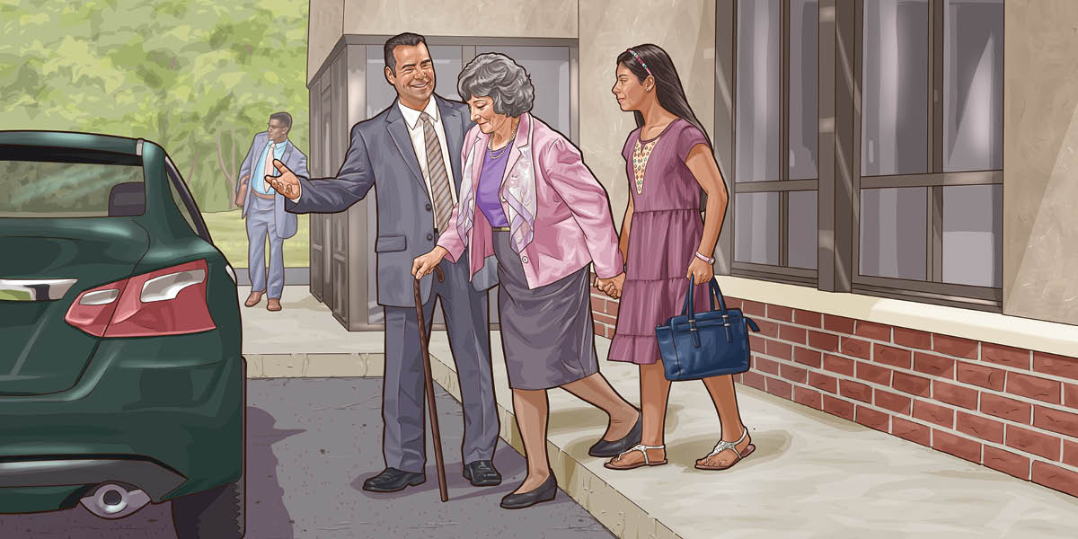 Umuvukanyi ariko arafasha mushiki wacu yitereye mu myaka gushika mu modoka inyuma y’ikoraniro, uwundi mushiki wacu akiri muto akaba amufashe ukuboko.