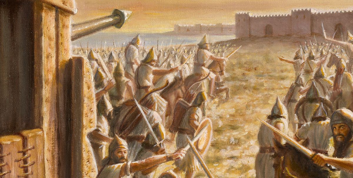 Babylonian soldiers lay siege to Tyre