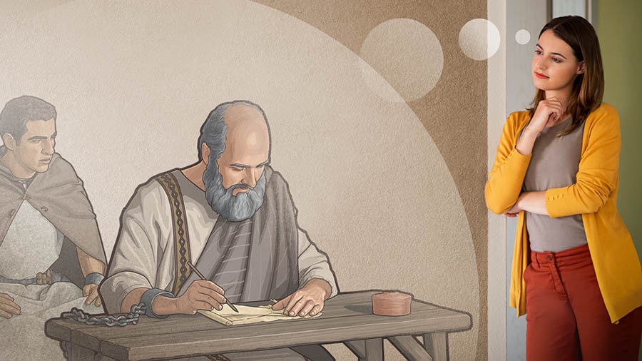 The same sister imagining what it was like for the apostle Paul to write a letter while in prison chains.