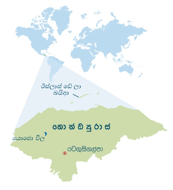 ලෝක සිතියමේ හොන්ඩ්‍යුරාස් රට