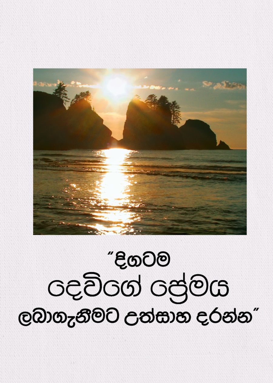 දූපතක දකින්න ලැබෙන දැකුම්කලු ඉර බසින දර්ශනයක් සහ මුහුද