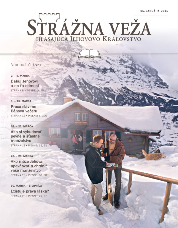 Titulná strana Strážnej veže, študijné vydanie, 15. januára 2015