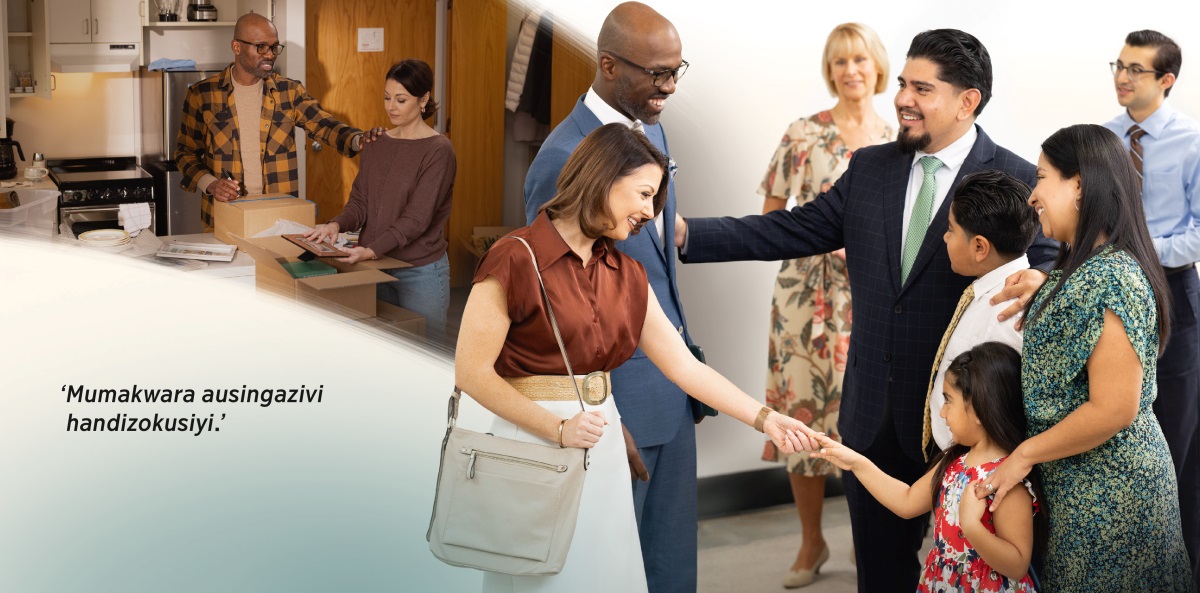 Mifananidzo: Murume nemudzimai vari kubatsirwa nevimbiso yaMwari iri pana Isaya 42:​16 yekuti: ‘Mumakwara ausingazivi handizokusiyi.’ 1. Vachirongedza zvinhu zvavo kuti vatame. 2. Vachigamuchirwa zvakanaka neungano yavava kupinda nayo.