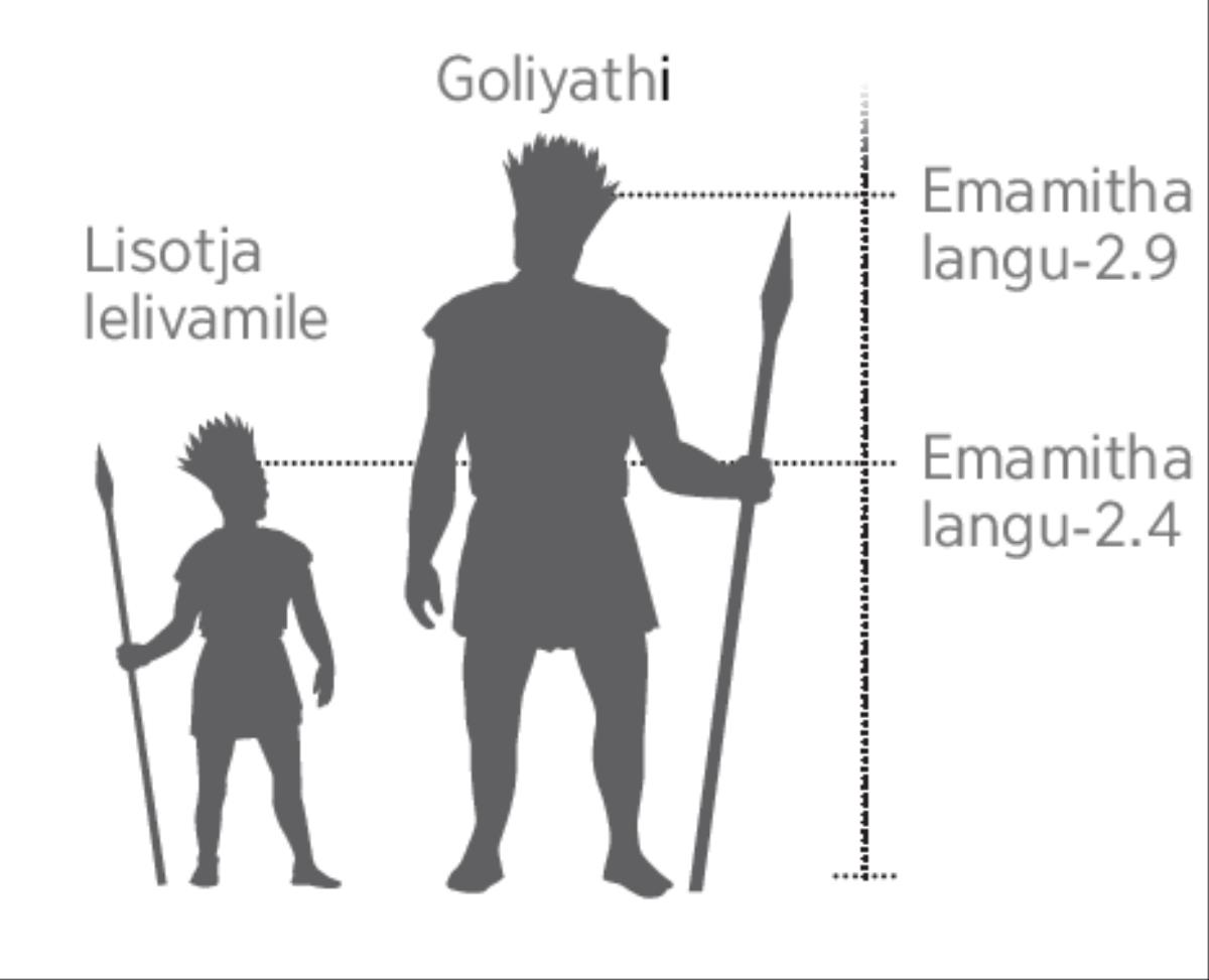 Budze baGoliyathi nabucatsaniswa nebelisotja lelivamile