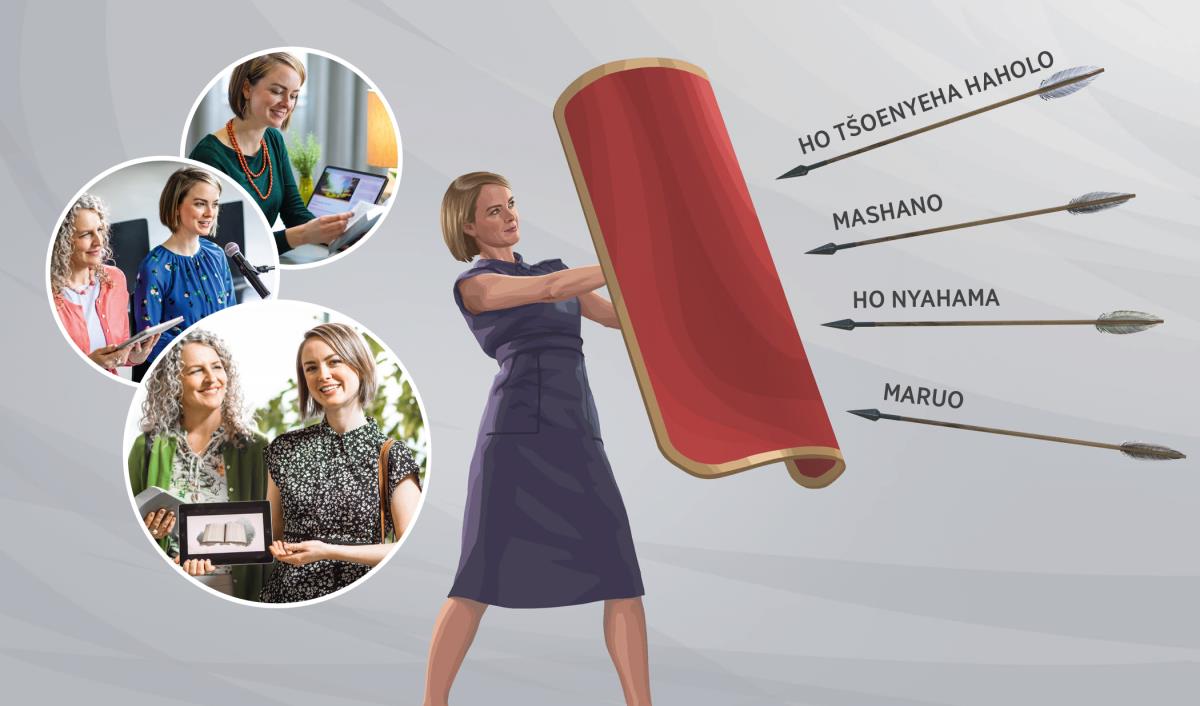 Morali’abo rona o a bala Bibele, o araba ka libokeng, o ikakhela ka setotsoana boboleling hape o itširelelitse ka thebe ea hae e kholo ea tumelo ho thiba metsu ea Satane