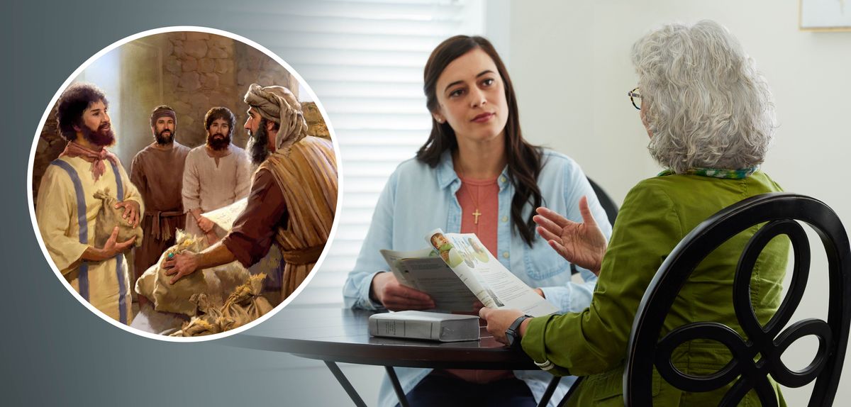 Morali oa bo rona oa motlotsuoa o khannela ’mè e mong thuto ea Bibele. Setšoantšo se pel’a sona se bontša papiso ea Jesu ea litalenta.