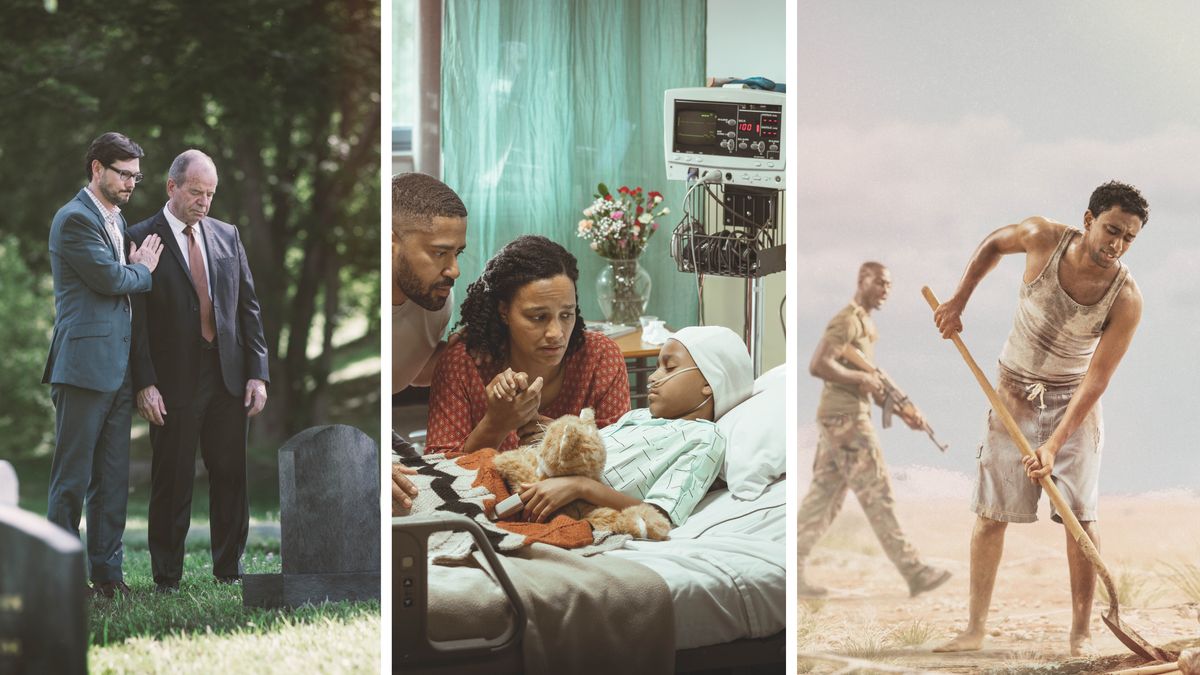 Litšoantšo: Bahlanka ba Jehova ba hlaheloa ke mathata a fapaneng. 1. Mor’abo rona ea holileng o tšelisoa ke mor’abo rona e mocha ba eme ka pel’a lebitla ha ba ntse ba saretsoe ba le mabitleng. 2. Batsoali ba lutse pel’a bethe ea moralinyana oa bona ea kulang sepetlele ba nyahame. 3. Mor’abo rona ea teronkong o ntse a cheka sekoti mochesong o ntšang koena bolibeng a ntse a katuoe ke lesole le hlometseng.