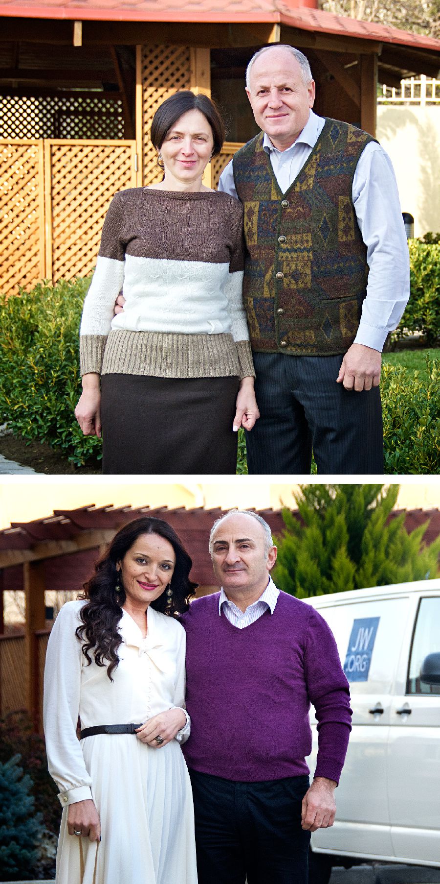 Zaza Dzjikurasjvili och Aleko Gvritisjvili och deras fruar.