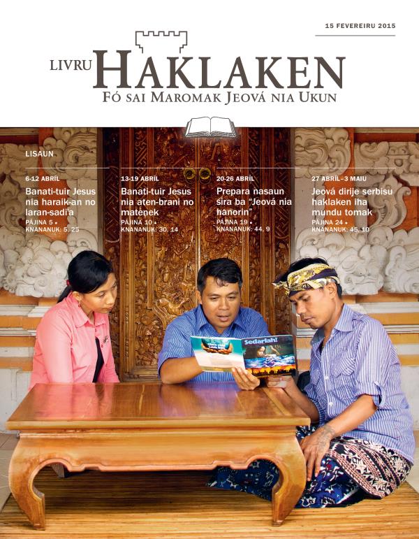 Pájina primeiru husi Livru Haklaken edisaun estudu, 15 Fevereiru 2015