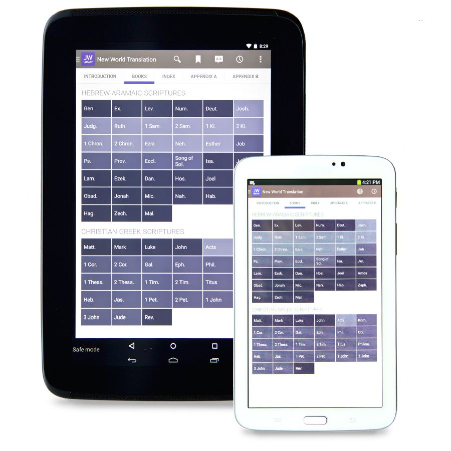 ภาพ​หนังสือ​ต่าง ๆ ของ​คัมภีร์​ไบเบิล​บน​หน้า​แอป JW Library