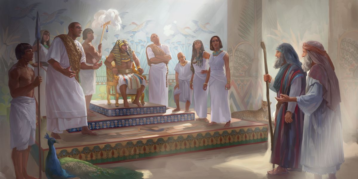 ሙሴን ኣሮንን ኣብ ቅድሚ ፈርኦን ደው ይብሉ