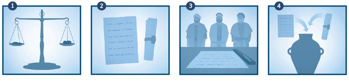 ኤርምያስ መሬት ንምዕዳግ፡ ገንዘብ መዘነ፡ ነቲ ሰነድ ውዕል ብመሰኻኽር ኣጽደቖ፡ ኣብ ኣቕሓ መሬት ድማ ኣንበሮ