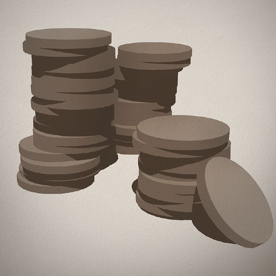 A stack of coins