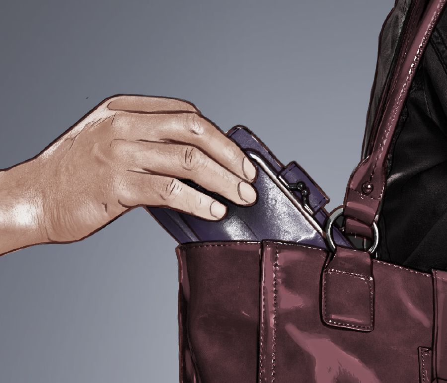 Isang nagnanakaw ng pitaka sa bag