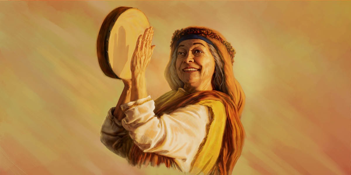 Miryam tef çalıyor.