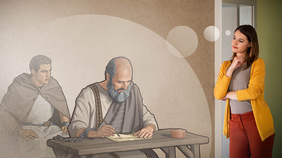 Aynı hemşire, hapiste zincire vurulmuş durumdayken mektup yazan Pavlus’un neler hissettiğini hayal etmeye çalışıyor.