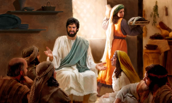 Maria i tshamile mikonzweni ya Jesu a mu ingisela, kuveni Marta a kwatileko i khomekile hi ku longisela a zakuga za zi nene