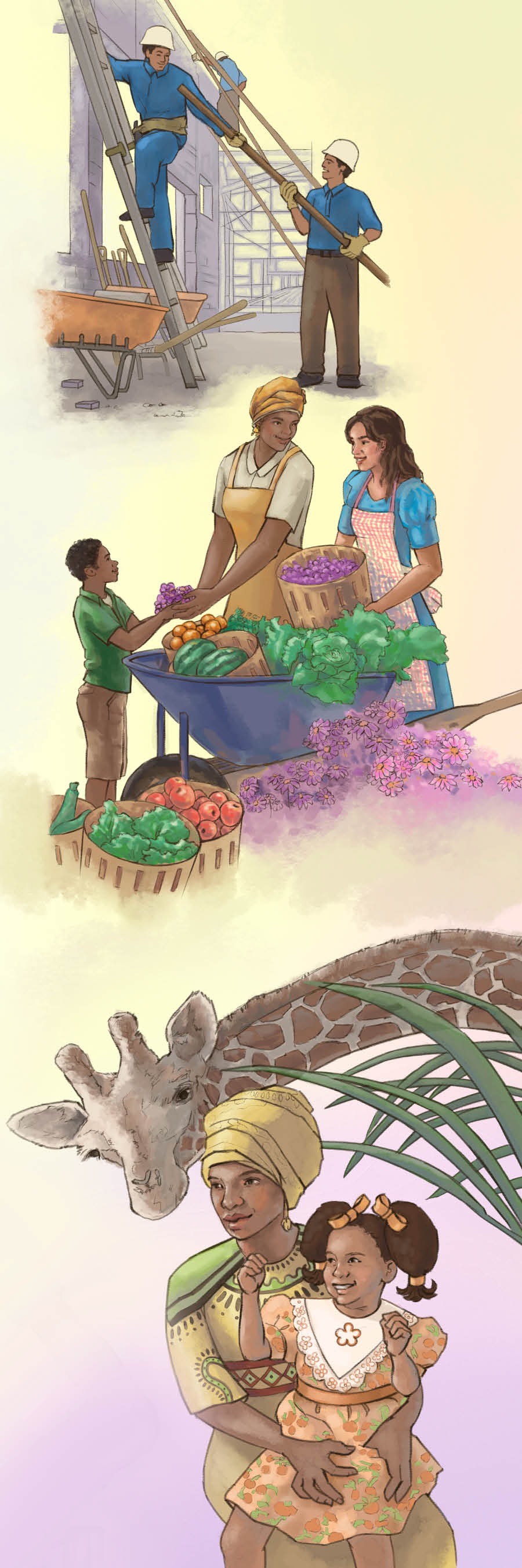 Nkurɔfo resi dan, ebinom reboaboa nnuan ano, na maame bi ama ne babea so asi ne so, na mmarima mmienu te sakre so