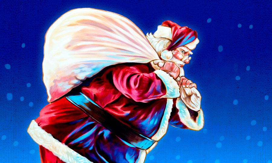 Papa Buronya (Santa Claus) a ɔde bag kɛse bi abɔ ne kɔn ho