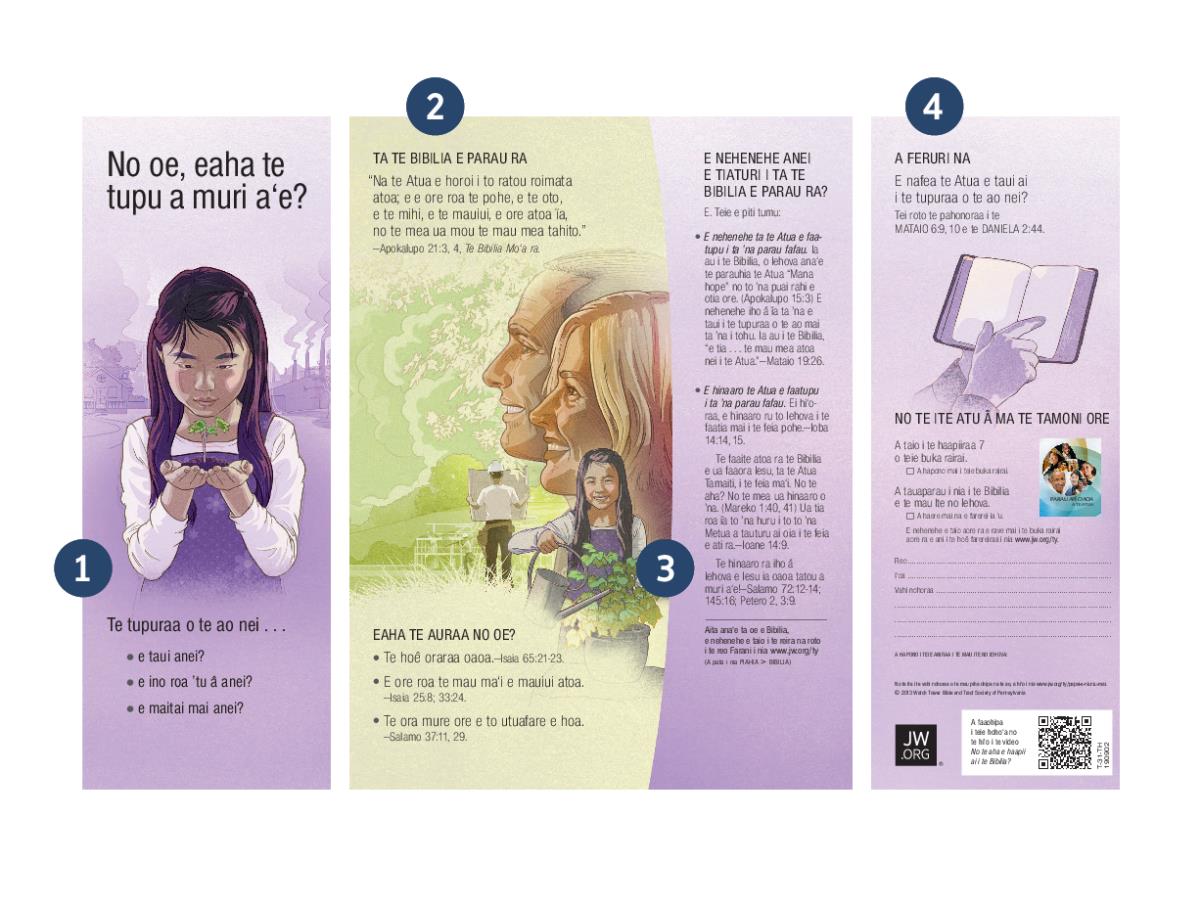 Te api parau ‘No oe, eaha te tupu a mui a‘e?’ e te mau numera mai te hoê tae atu i te maha no te faaite i te tuhaa taitahi o te api parau.