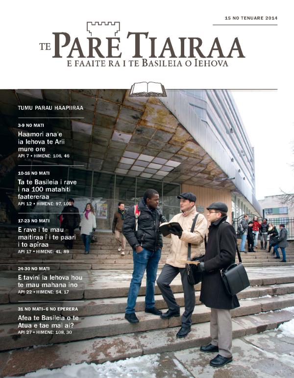 Ite no Iehova e poro ra i te tahi taata