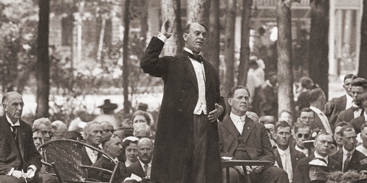 Te oreroraa parau a taeae Rutherford i 1919 i Cedar Point, Ohio
