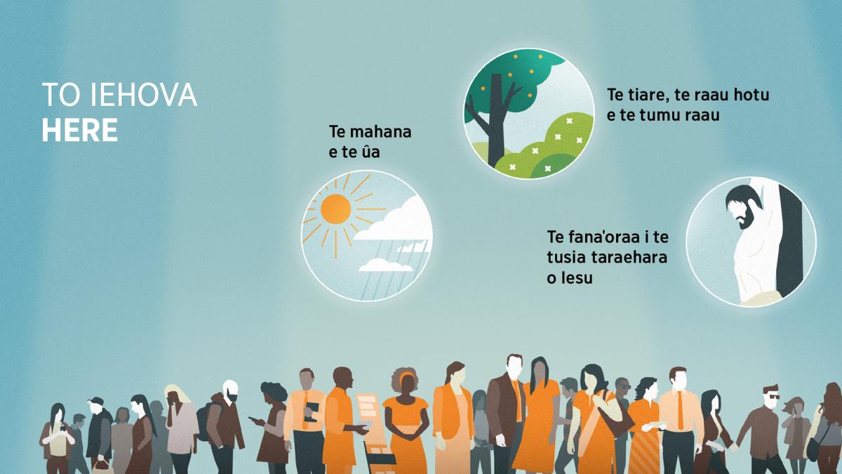 Taata no te mau nunaa e matahiti atoa. Hohoˈa: Haapapuraa o to Iehova here. 1. Te mahana e te ûa. 2. Te tiare, te raau hotu e te tumu raau. 3. Te fanaˈoraa i te tusia taraehara o Iesu.