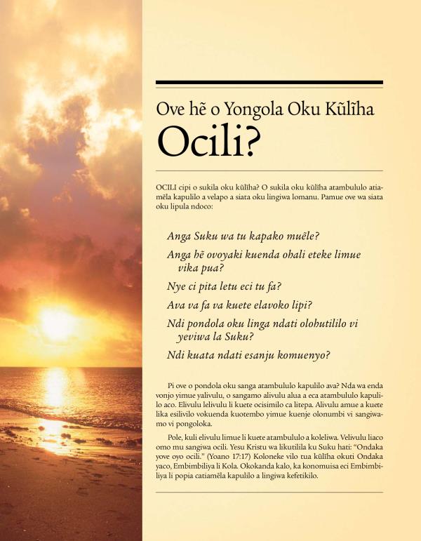 Oñoño yokokanda losapi hati, O Yongola Oku Kũlĩha Ocili?