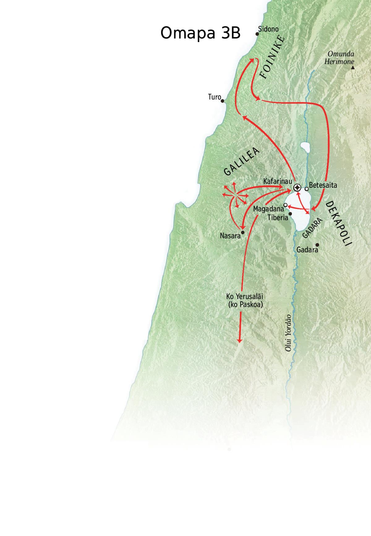 Omapa yovitumãlo viatiamẽla kupange woku kunda wa Yesu ko Galilea, ko Foinike kuenda ko Dekapoli