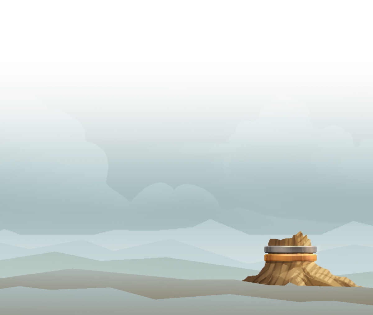 ایک درخت کا کٹا ہوا تنا لوہے اور تانبے سے بندھا ہوا ہے۔‏